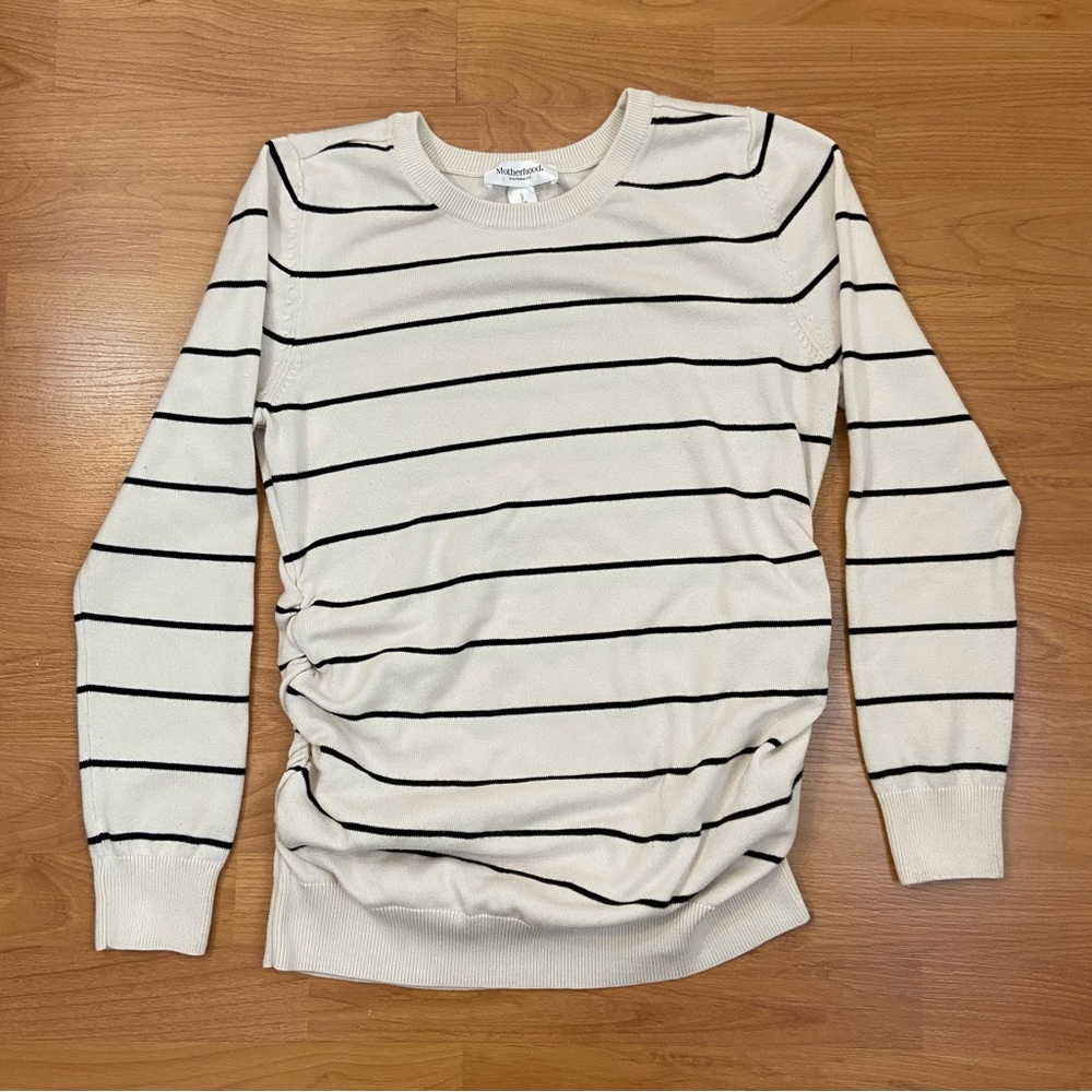 Motherhood Maternity Women’s Black & White Striped Sweater Size Small